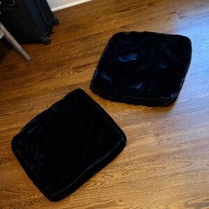 Black Faux Fur Pillow Covers (No Insert)